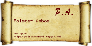 Polster Ambos névjegykártya